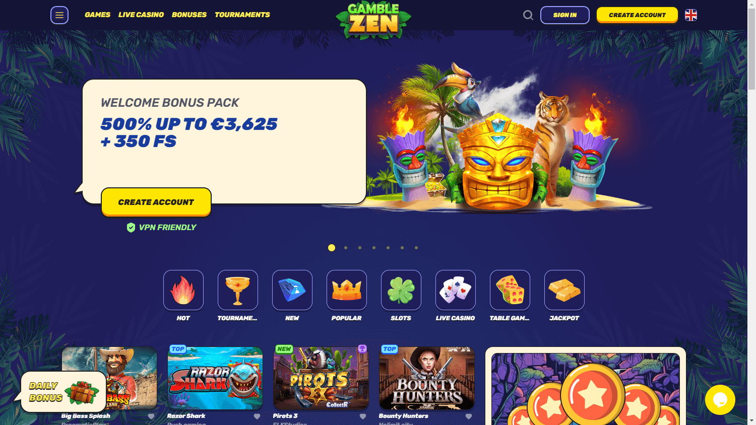 Gamblezen Casino Desktop screenshot